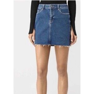 All Saints Ace Mini Medium Wash Denim Skirt Sz 6 Casual Grunge 90’s